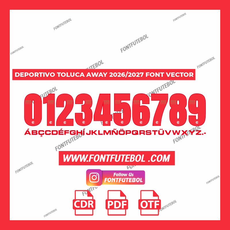 DEPORTIVO TOLUCA AWAY 2026/2027 FONT VECTOR