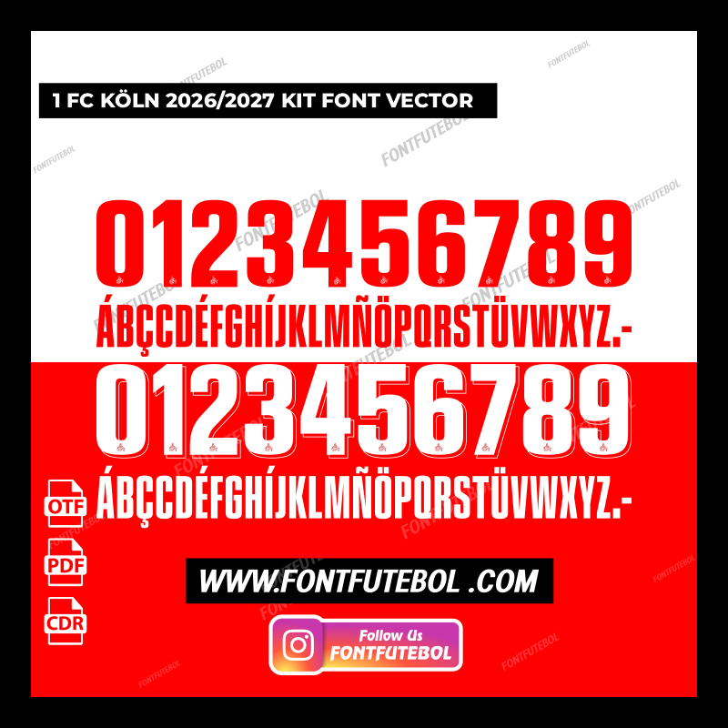 1. FC KOLN 2026/2027 KIT FONT VECTOR