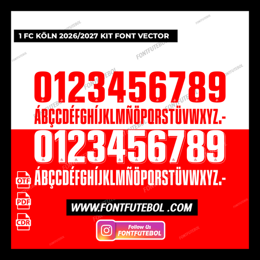 1. FC KÖLN 2026/2027 KIT FONT VECTOR