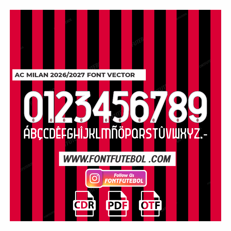 AC MILAN 2026/2027 FONT VECTOR