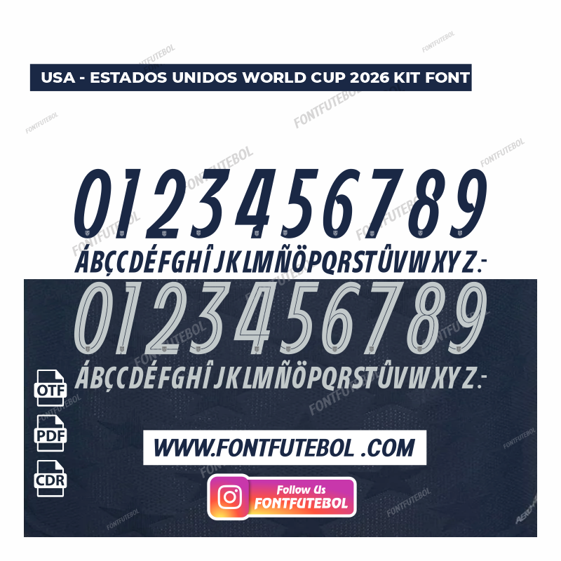 USA ESTADOS UNIDOS WORLD CUP 2026 KIT FONT