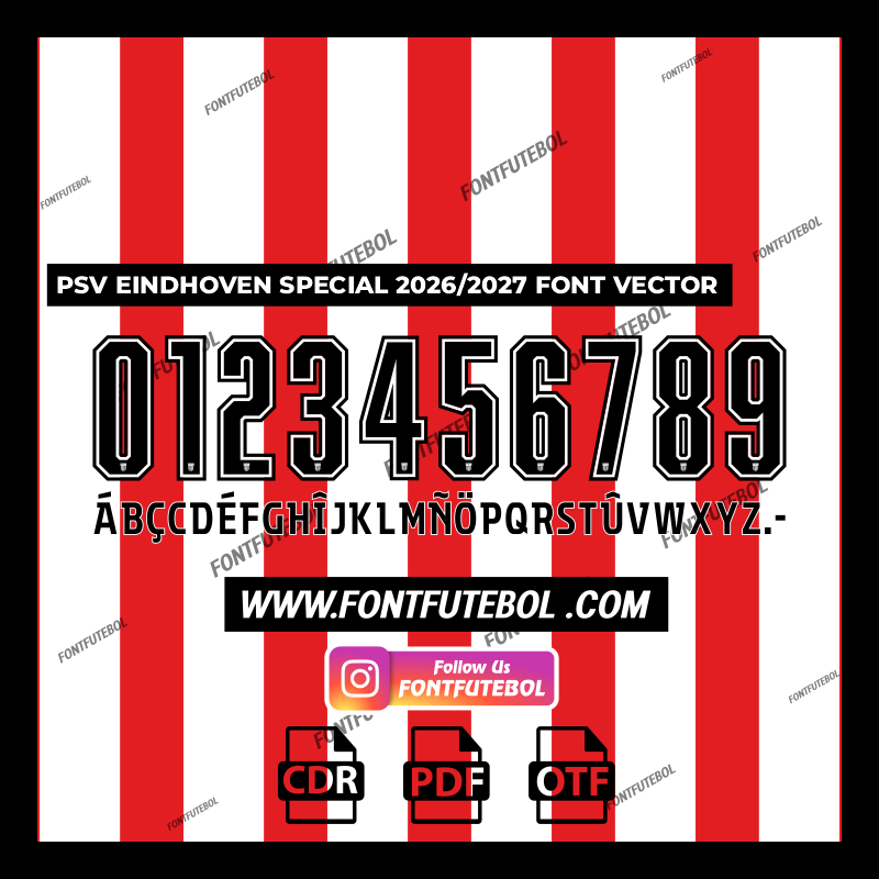 PSV EINDHOVEN SPECIAL 2026/2027 FONT VECTOR