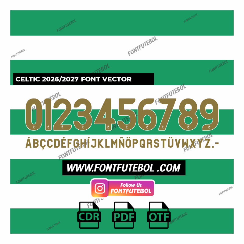 CELTIC FC 2026/2027 FONT VECTOR