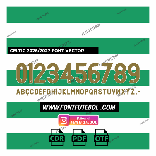 CELTIC FC 2026/2027 FONT VECTOR