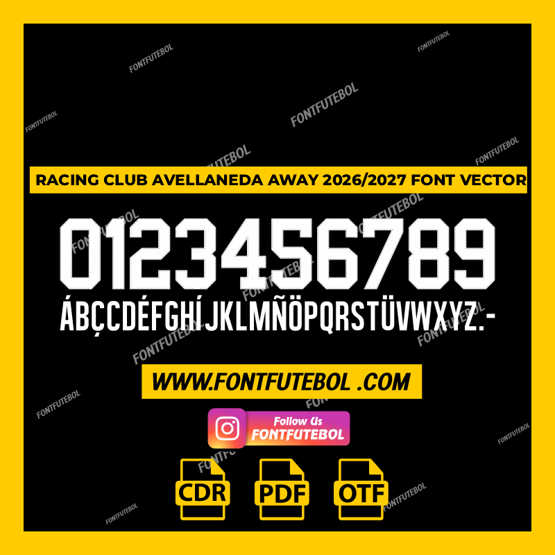 RACING CLUB DE AVELLANEDA AWAY 2026/2027 FONT VECTOR