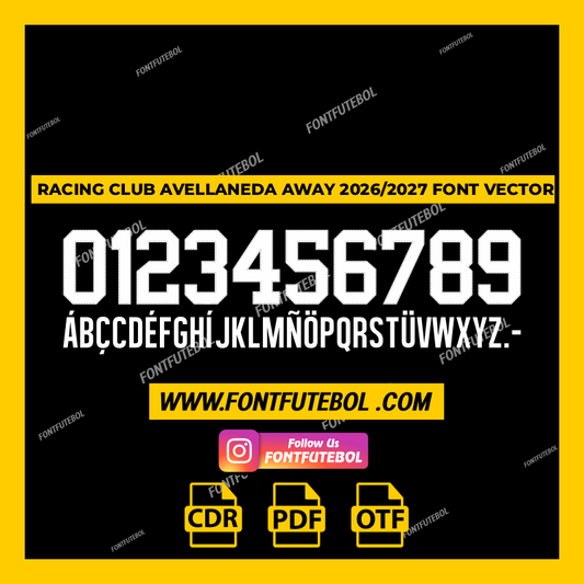 RACING CLUB DE AVELLANEDA AWAY 2026/2027 FONT VECTOR
