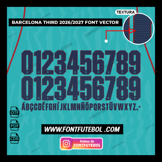 FC BARCELONA UCL THIRD 2026/2027 FONT VECTOR