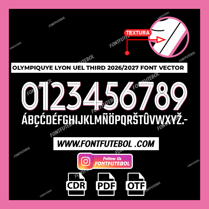 OLYMPIQUE LYON UEL THIRD 2026/2027 FONT VECTOR