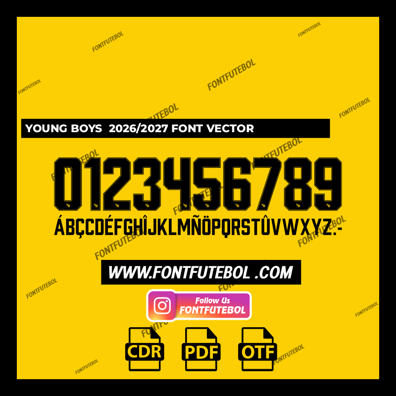 YOUNG BOYS 2026/2027 FONT VECTOR