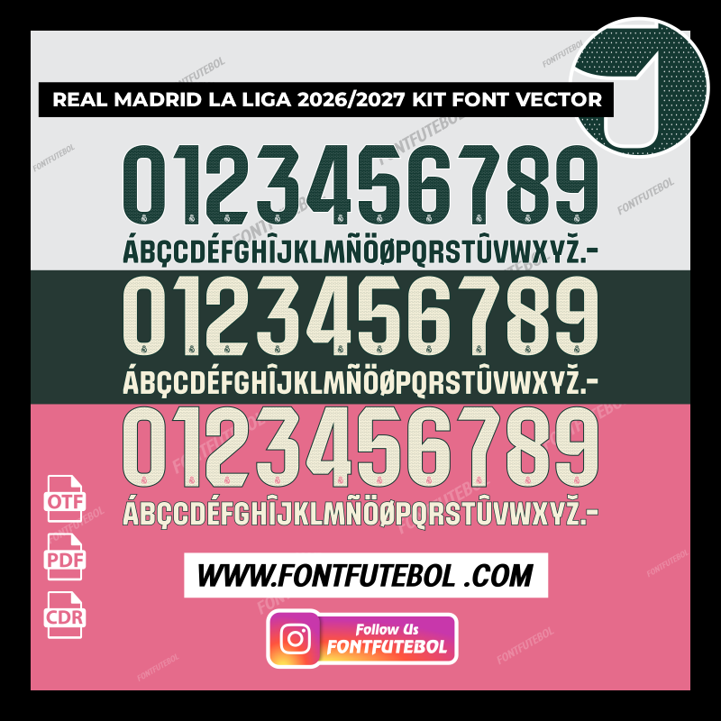 REAL MADRID LA LIGA 2026/2027 FONT VECTOR