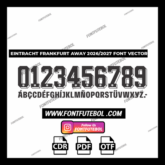 EINTRANCHT FRANKFURT AWAY 2026/2027 FONT VECTOR