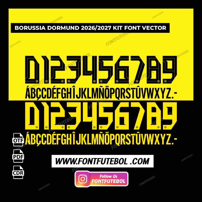 BORUSSIA DORTMUND 2026/2027 KIT FONT VECTOR