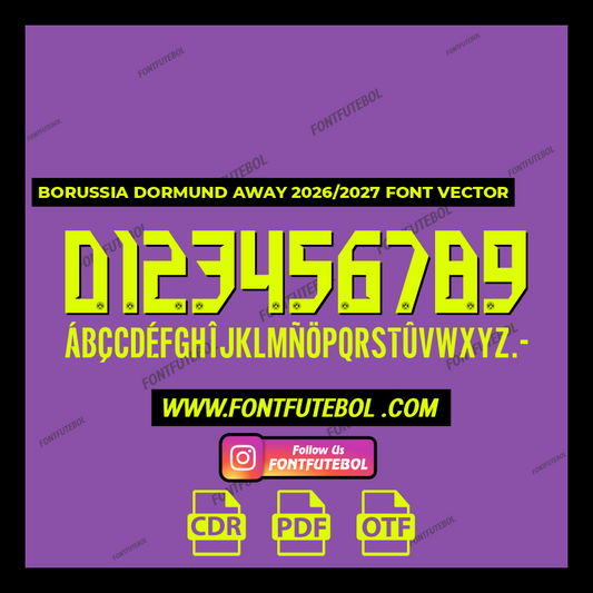 BORUSSIA DORTMUND AWAY 2026/2027 FONT VECTOR