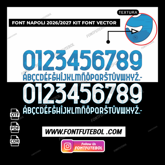 NAPOLI AWAY/THIRD   2026/2027 KIT FONT VECTOR