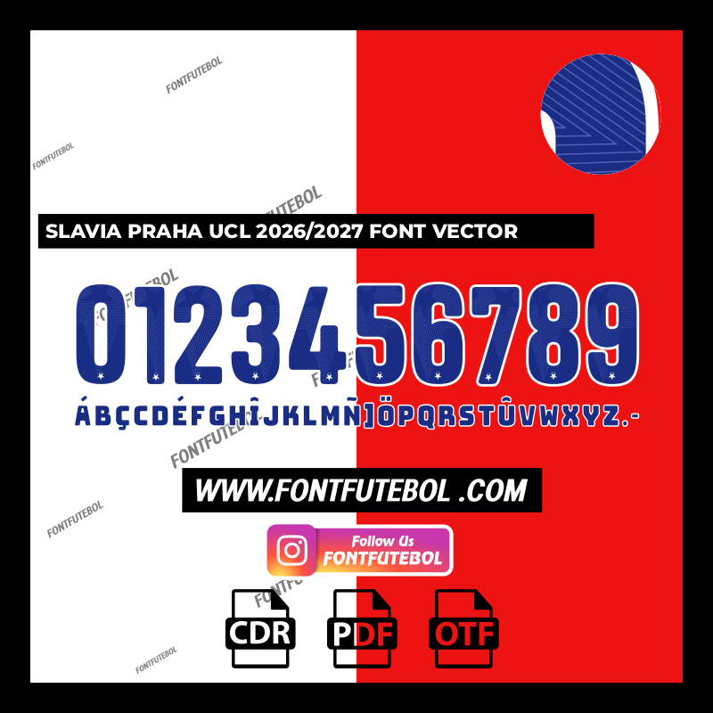 SLAVIA PRAHA UCL 2026/2027 FONT VECTOR
