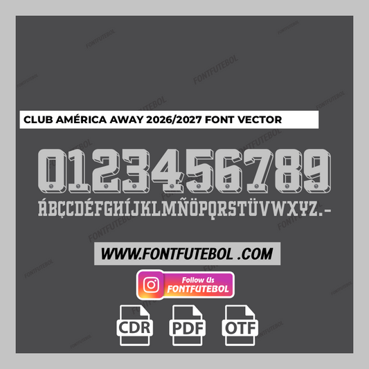 CLUB AMERICA AWAY 2026/2027 FONT VECTOR