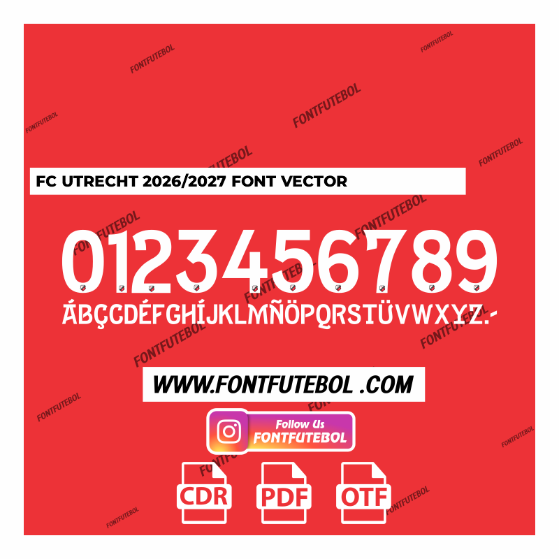 FC UTRECHT 2026/2027 FONT VECTOR