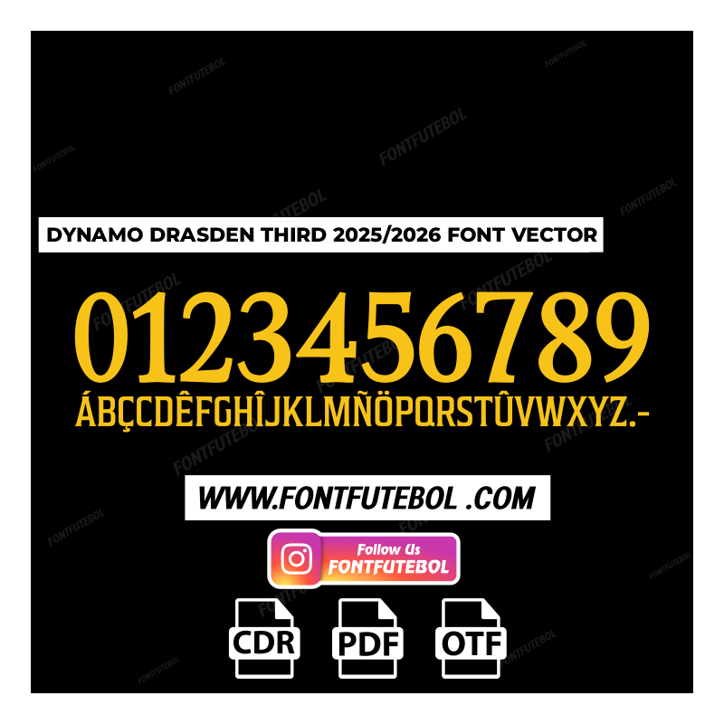 DYNAMO DRESDEN THIRD 2026/2027 FONT VECTOR
