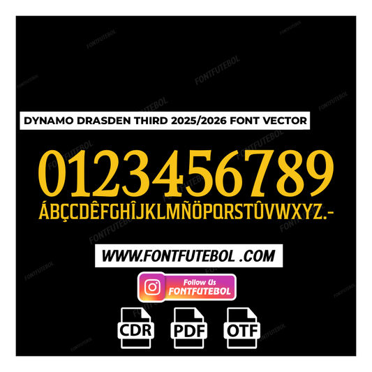 DYNAMO DRESDEN THIRD 2026/2027 FONT VECTOR