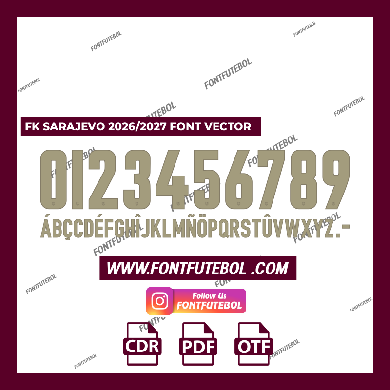 FK SARAJEVO 2026/2027 FONT VECTOR