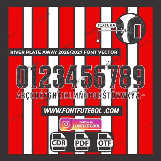 RIVER PLATE AWAY 2026/2027 FONT VECTOR