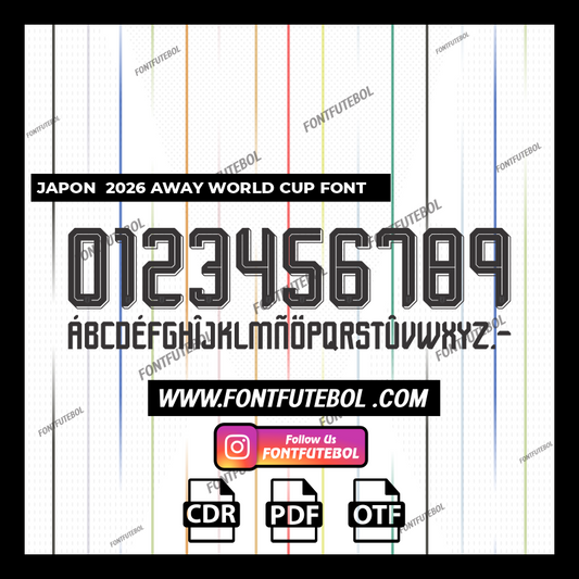 JAPON 2026 AWAY WORLD CUP FONT