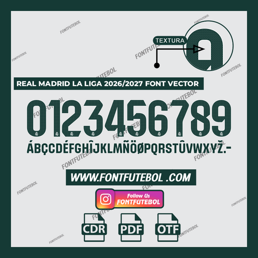 REAL MADRID LA LIGA 2026/2027 FONT VECTOR