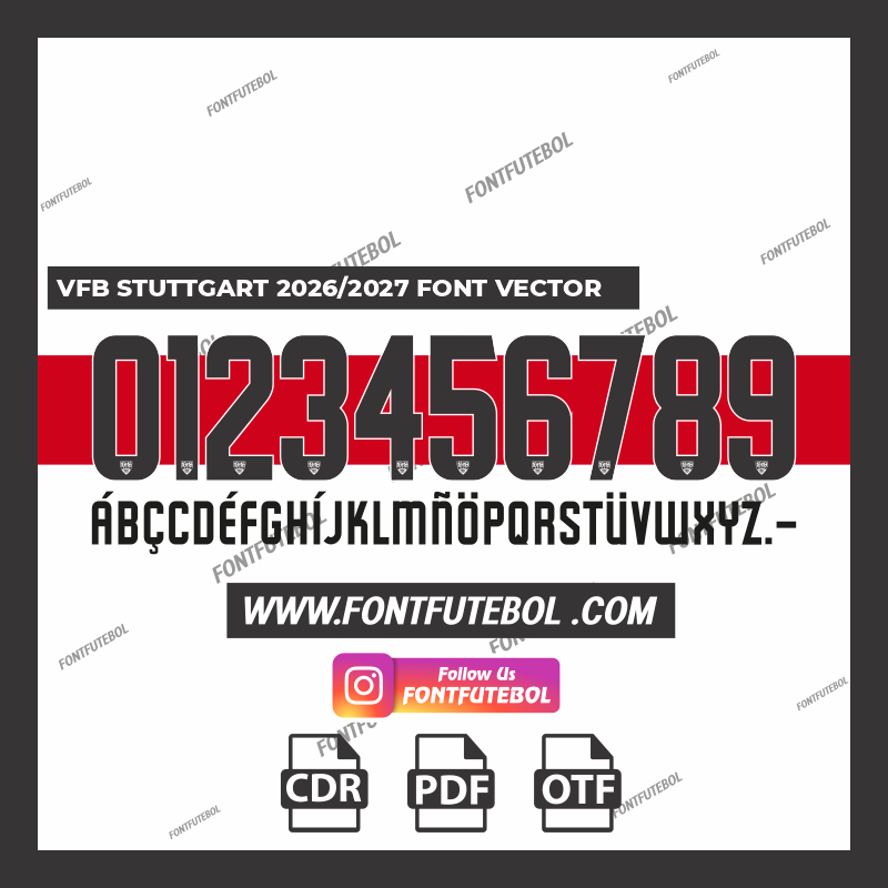 VFB STUTTGART 2026/2027 FONT VECTOR