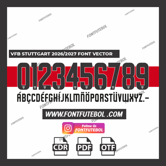 VFB STUTTGART 2026/2027 FONT VECTOR