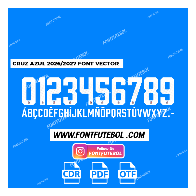 CRUZ AZUL 2026/2027 FONT VECTOR