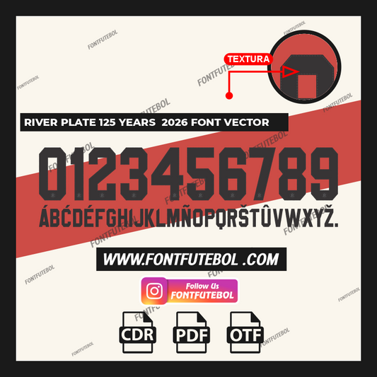 RIVER PLATE 125 YEARS  2026 FONT VECTOR