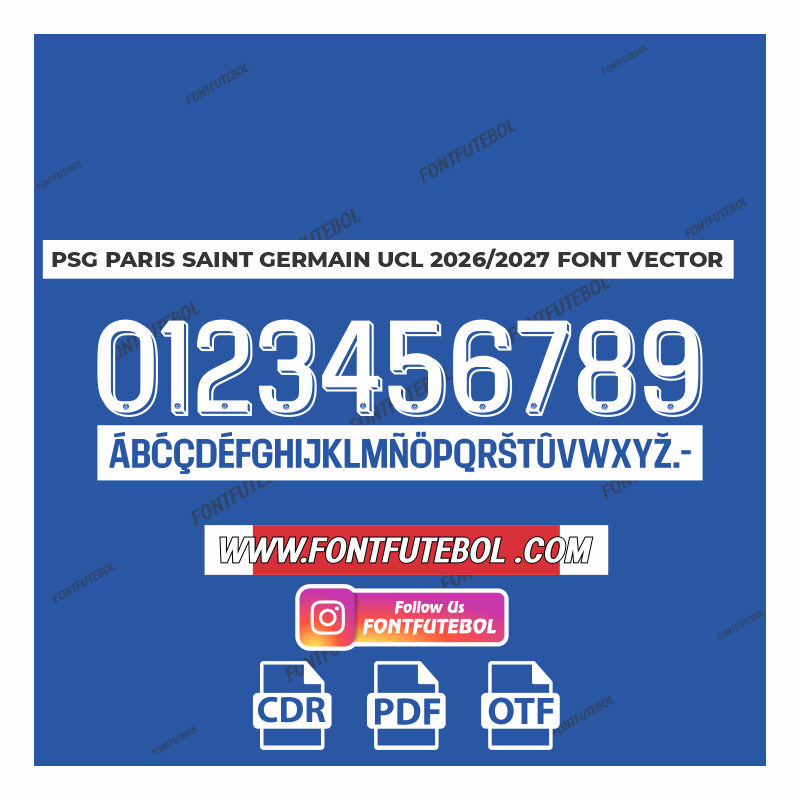 PSG PARIS SAINT GERMAIN UCL 2026/2027 FONT VECTOR