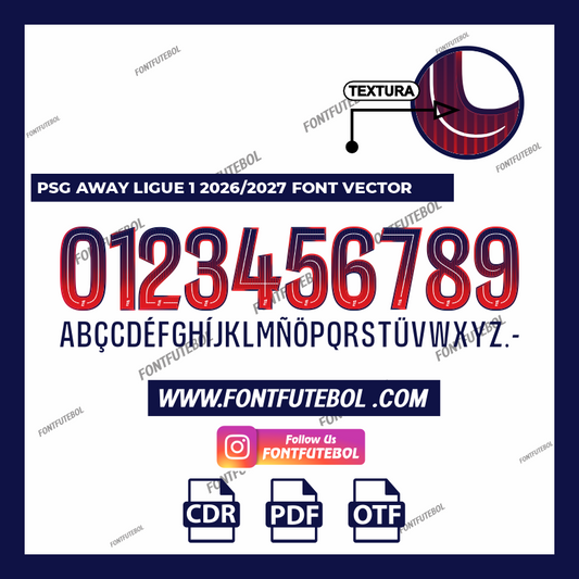 PSG AWAY LIGUE 1 2026/2027 FONT VECTOR