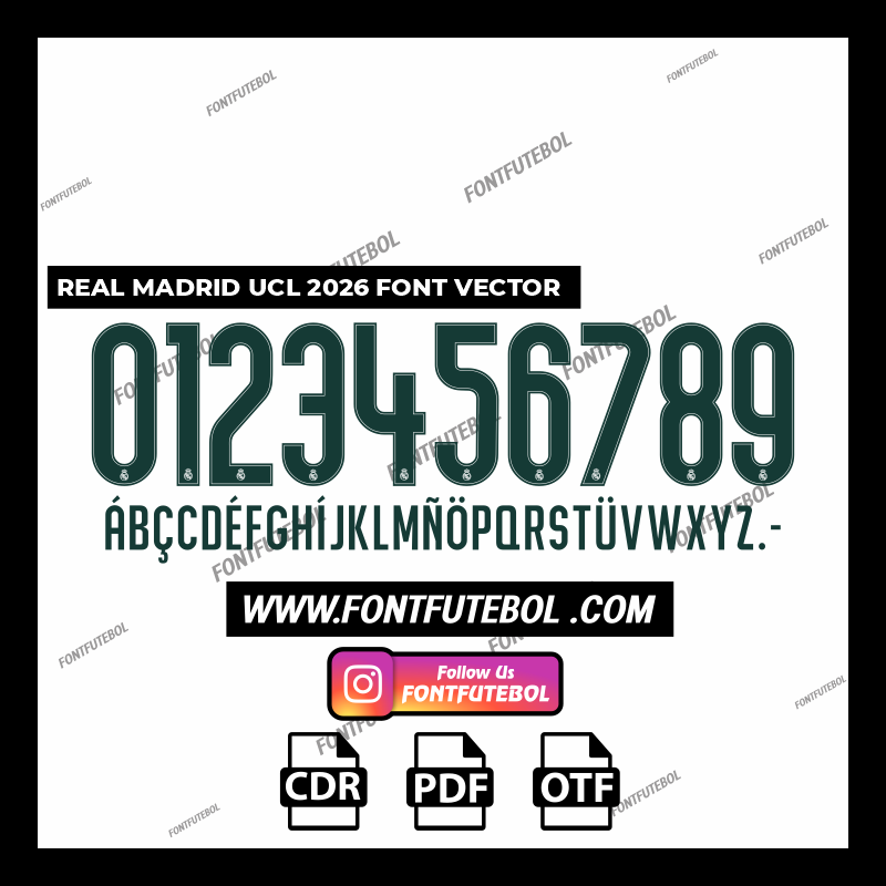 REAL MADRID UCL 2026/2027 FONT VECTOR