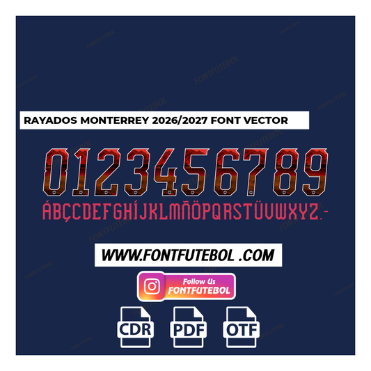 RAYADOS MONTERREY 2026/2027 FONT VECTOR