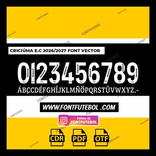 CRICIÚMA E.C 2026/2027 FONT VECTOR