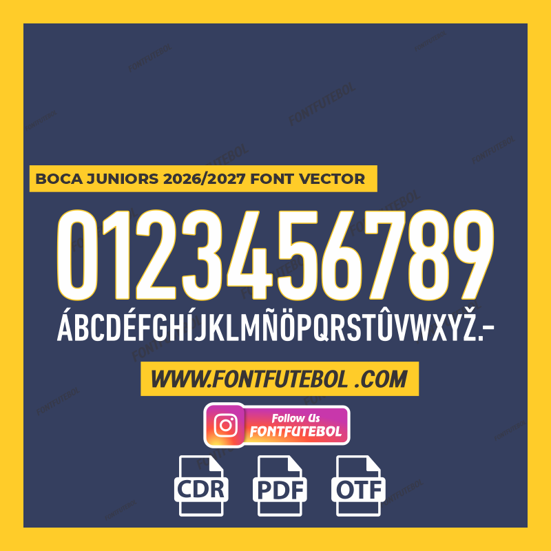 BOCA JUNIORS  2026/2027 FONT VECTOR