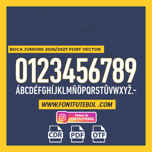 BOCA JUNIORS  2026/2027 FONT VECTOR