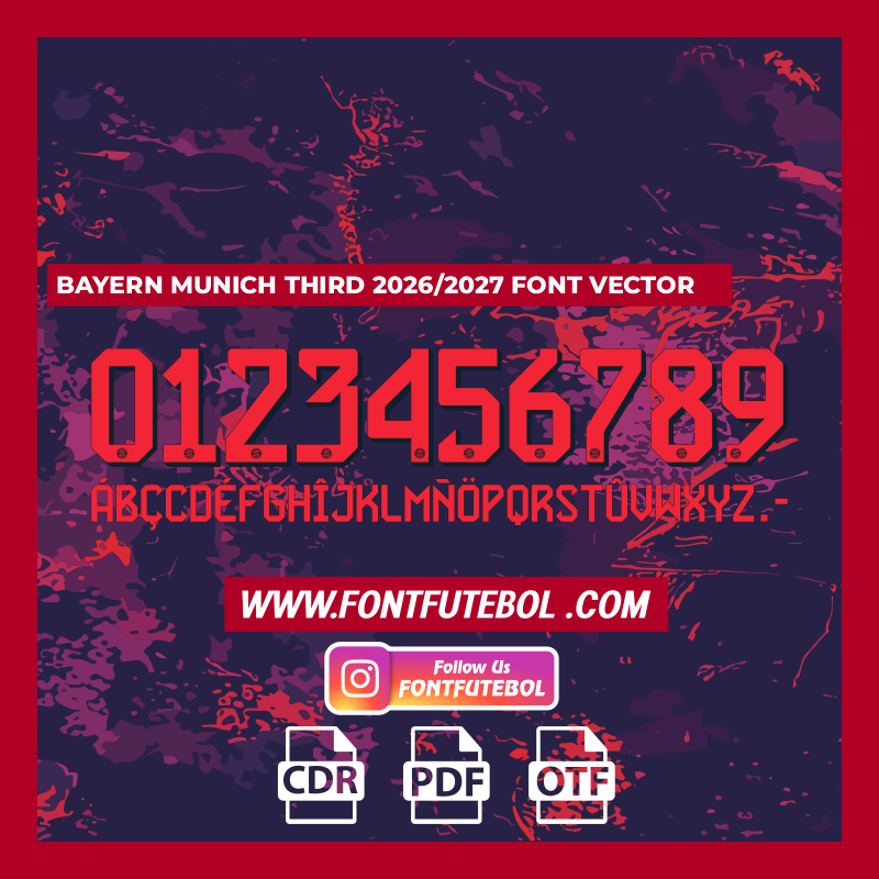 BAYERN MUNICH THIRD 2026/2027 FONT VECTOR