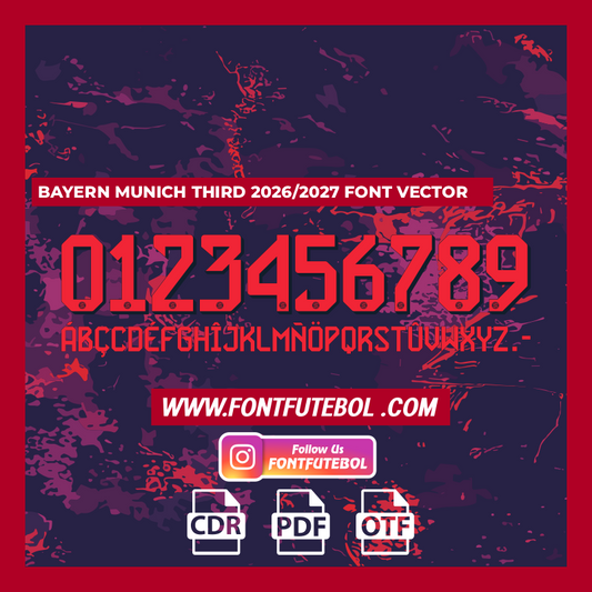 BAYERN MUNICH THIRD 2026/2027 FONT VECTOR