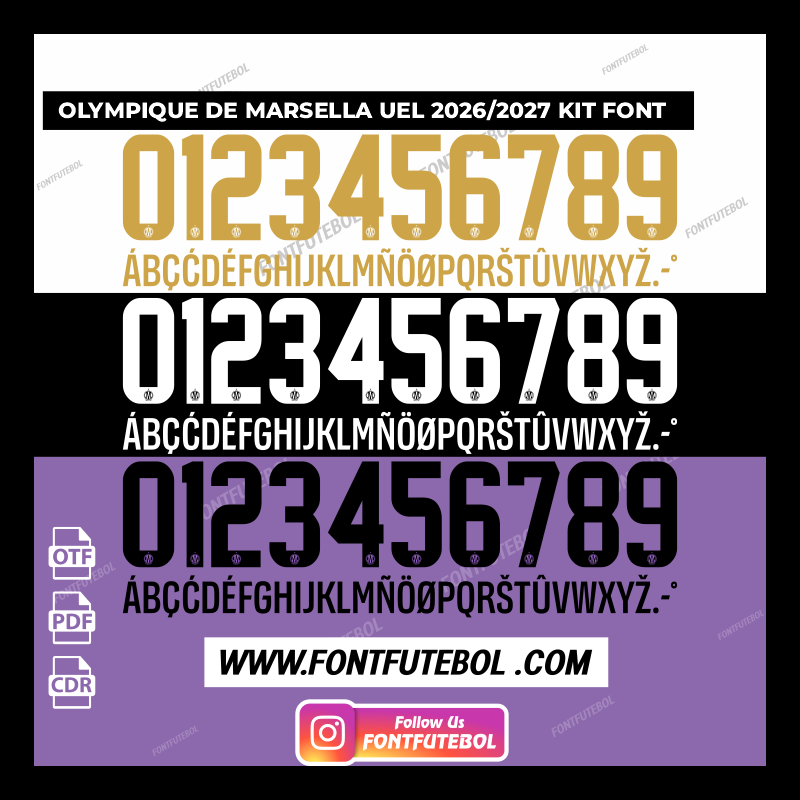 OLYMPIQUE DE MARSELLA UEL 2026/2027 KIT FONT VECTOR