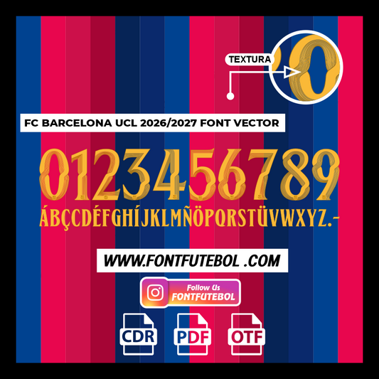 FONT FC BARCELONA UCL 2026/2027 FONT VECTOR