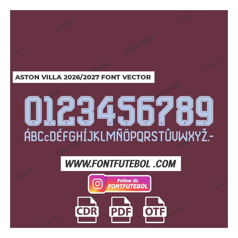 ASTON VILLA UCL 2026/2027 FONT VECTOR