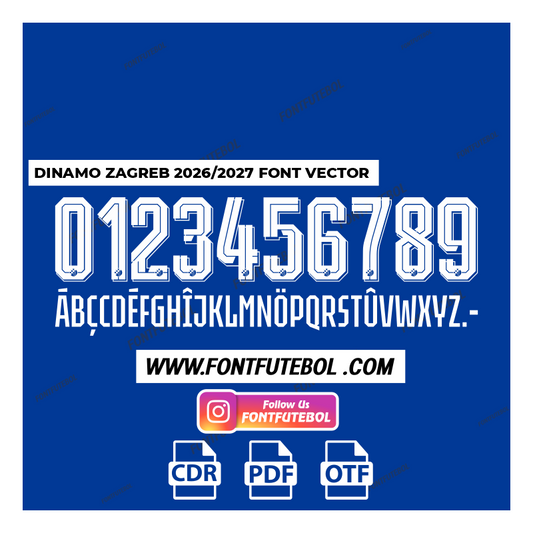 DINAMO ZAGREB 2026/2027 FONT VECTOR