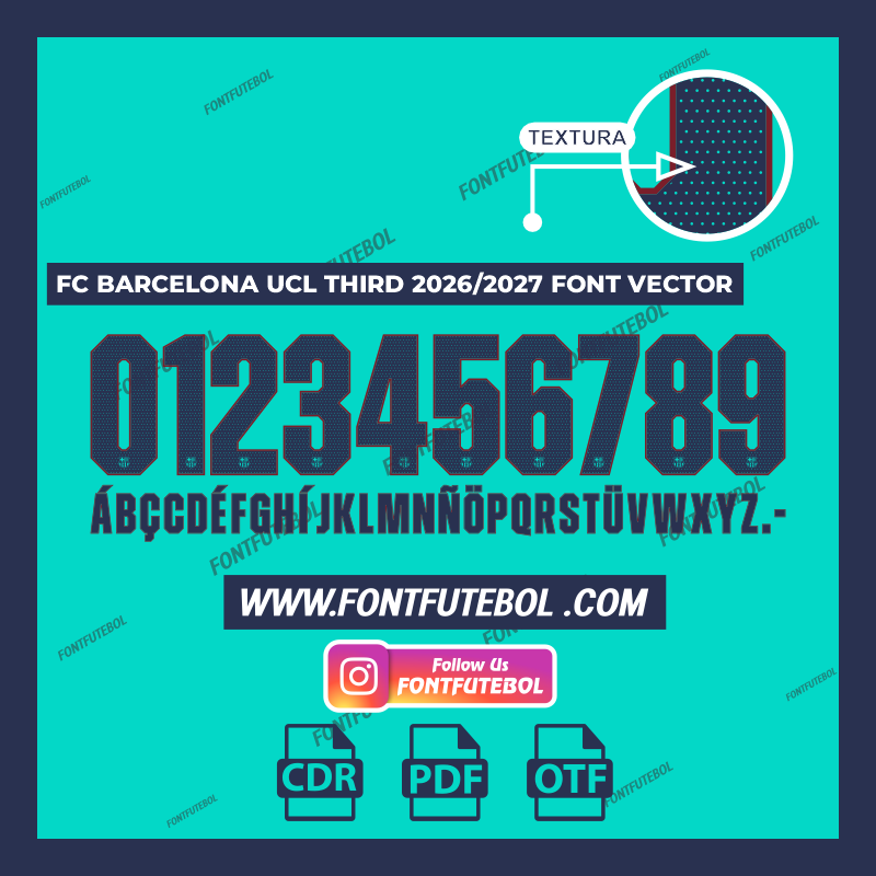 FC BARCELONA UCL THIRD 2026/2027 FONT VECTOR