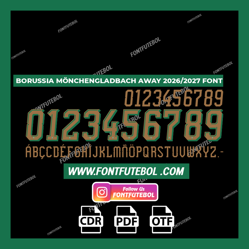 BORUSSIA MÖNCHENGLADBACH AWAY 2026/2027 FONT