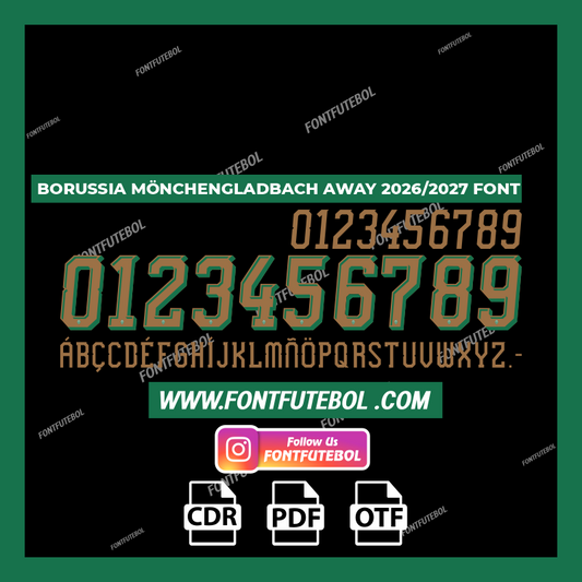 BORUSSIA MÖNCHENGLADBACH AWAY 2026/2027 FONT