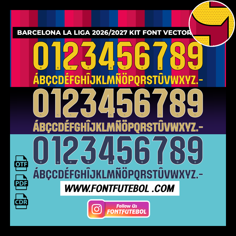 BARCELONA FC LA LIGA 2026/2027 FONT VECTOR