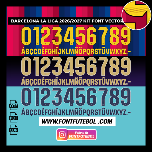 BARCELONA FC LA LIGA 2026/2027 FONT VECTOR