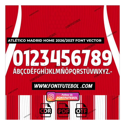 ATLÉTICO MADRID HOME 2026/2027 FONT VECTOR